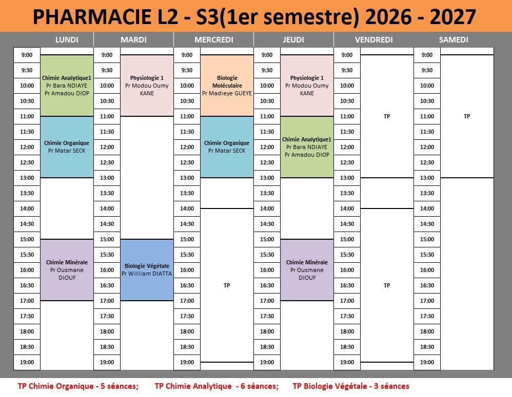 Emploi du temps L2